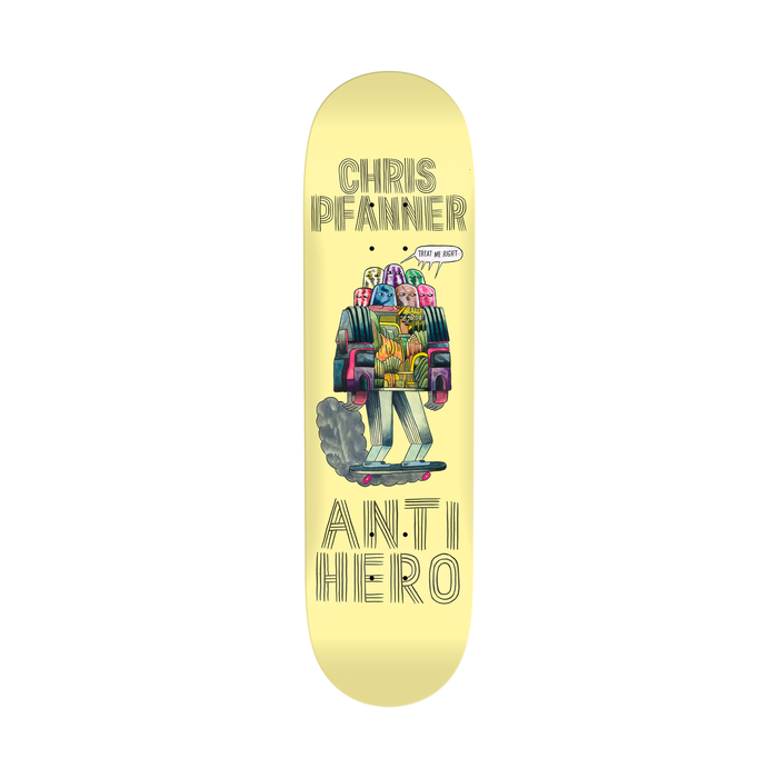 ANTIHERO ANTIHERO DECK HUG THE PAVEMENT PFANNER YELLOW 8.06 X 31.8