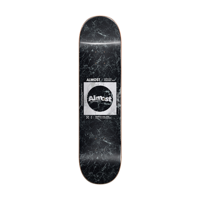 ALMOST ALMOST DECK MINIMALIST R7 BLACK WHITE 8.25 X 32.1 WB14.25