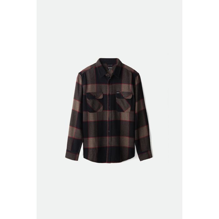 BRIXTON BOWERY FLANNEL heather grey charcoal