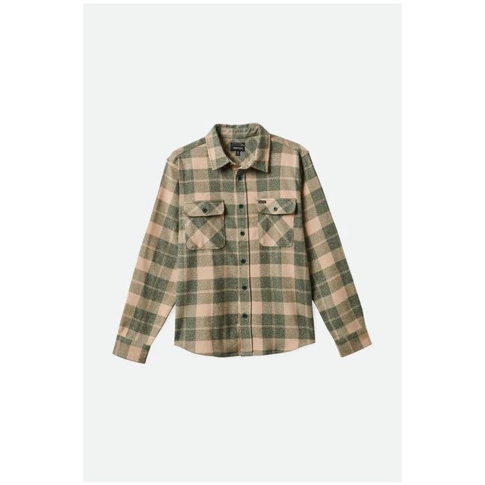 BRIXTON BOWERY STRETCH WR FLANNEL trekking green oatmilk