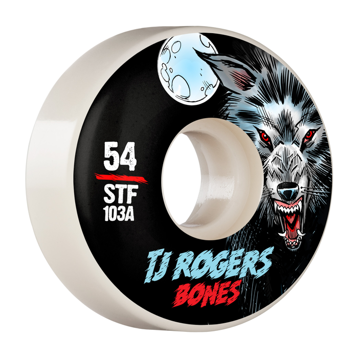 BONES BONES WHEELS (JEU DE 4) STF 54MM V3 ROGERS BLACK WOLF 103A