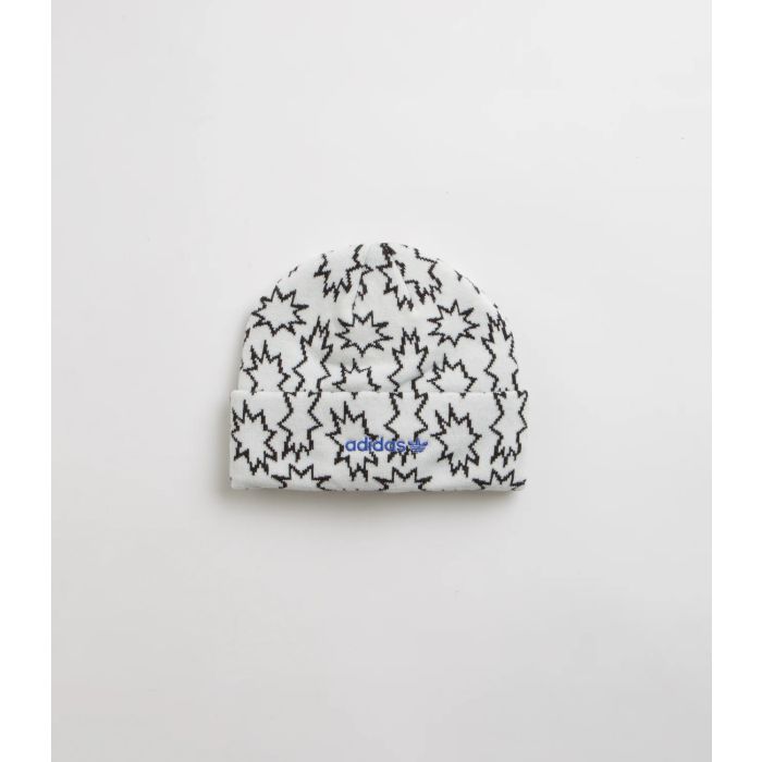 ADIDAS SKATEBOARDING BURST GRAPHIC BEANIE white black