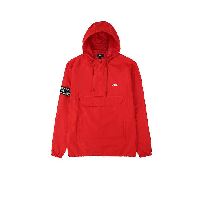 OBEY CROSSTOWN II ANORAK hot red