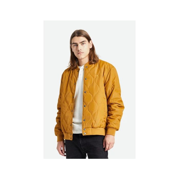 BRIXTON DILLINGER QUILTED TED BOMBER JACKET golden brown