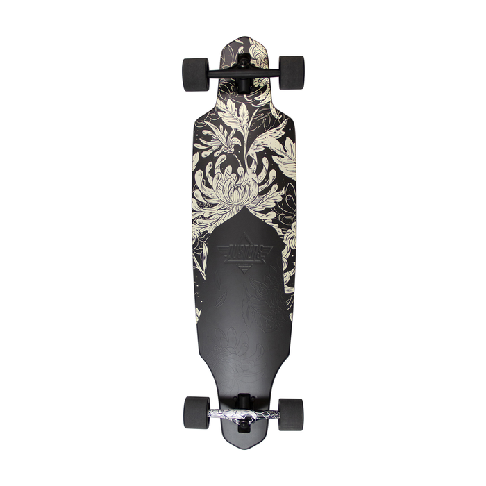 DUSTERS DUSTERS COMPLETE LONGBOARD CHANNEL BLOOMING 38 BLACK WHITE