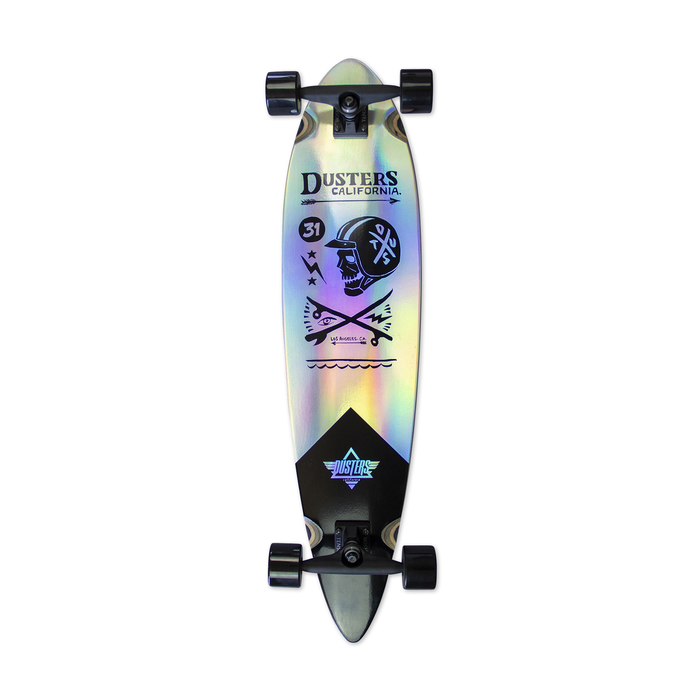 DUSTERS DUSTERS COMPLETE LONGBOARD 37 MOTO COSMIC HOLOGRAPHIC