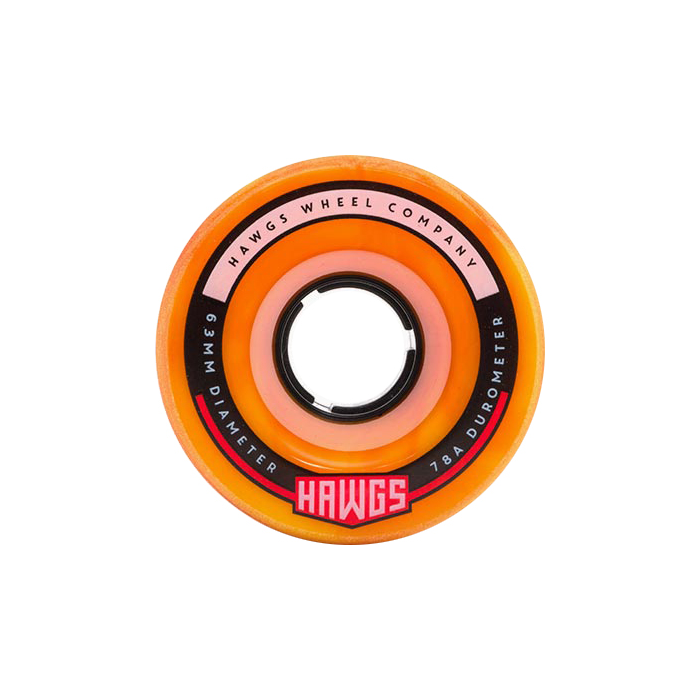 HAWGS WHEELS HAWGS WHEELS (JEU DE 4) 63MM FATTY 78A ORANGE YELLOW