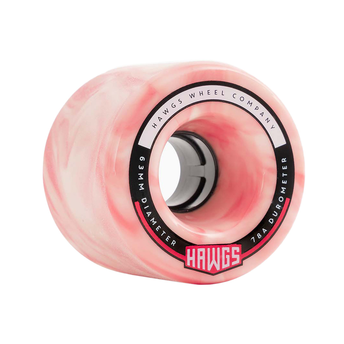 HAWGS WHEELS HAWGS WHEELS (JEU DE 4) 63MM FATTY PINK WHITE 78A