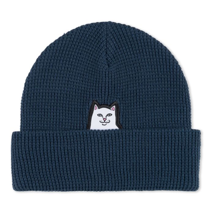 RIPNDIP LORD NERMAL WAFFLE KNIT BEANIE navy
