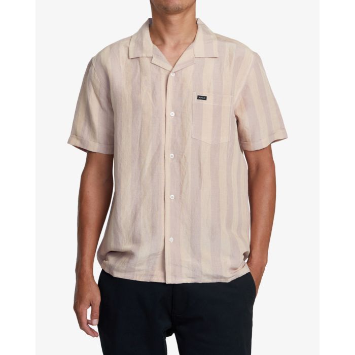 RVCA LOVE STRIPE SHIRT pale mauve