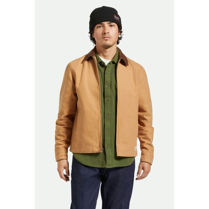 BRIXTON MECHANIC GARAGE ZIP JACKET tobacco brown