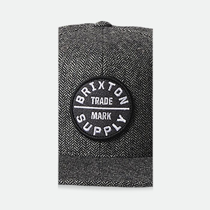 BRIXTON OATH 3 SNAPBACK CAP black grey herringbone
