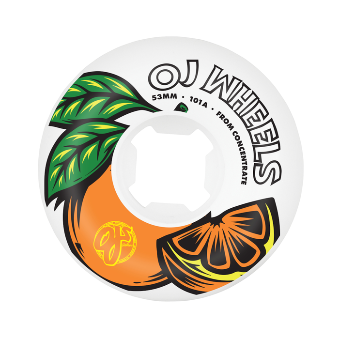  OJ WHEELS (JEU DE 4) 53MM FROM CONCENTRATE WHITE ORANGE 101A