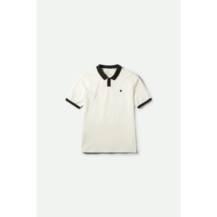 BRIXTON PROPER POLO offwhite black