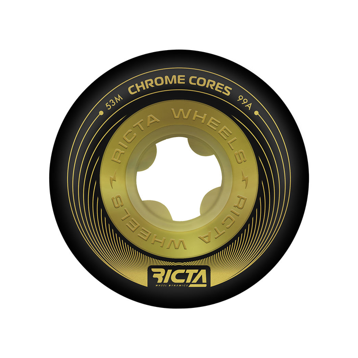  RICTA WHEELS (JEU DE 4) 53MM CHROME CORE BLACK GOLD 99A