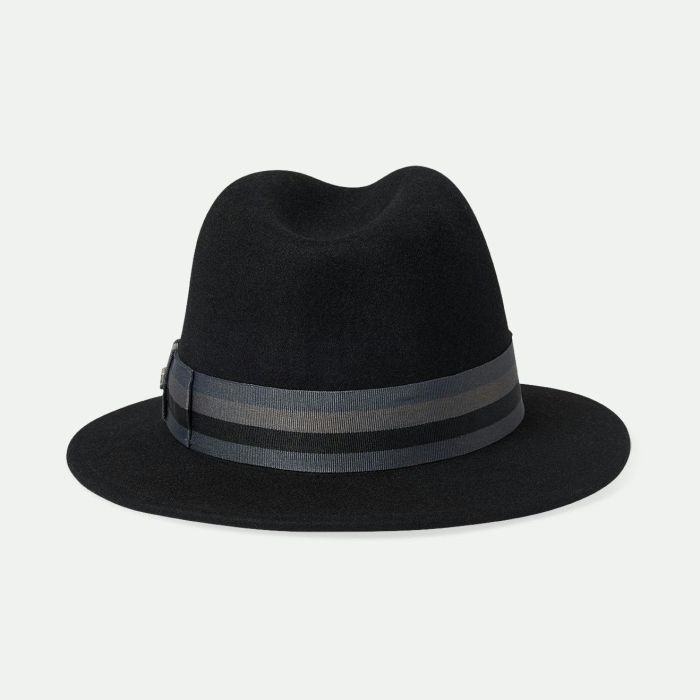 BRIXTON ROMA FEDORA black grey charcoal
