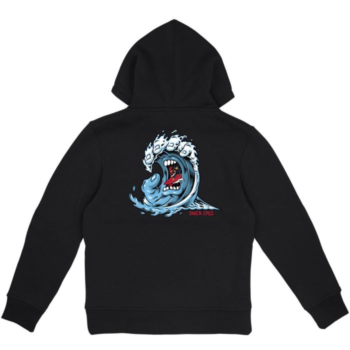 SANTA CRUZ SCREAMING WAVE HOOD YOUTH black
