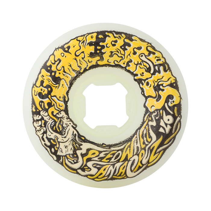 SANTA CRUZ SLIME BALLS WHEELS (JEU DE 4) 56MM VOMIT II WHITE YELLOW 97A