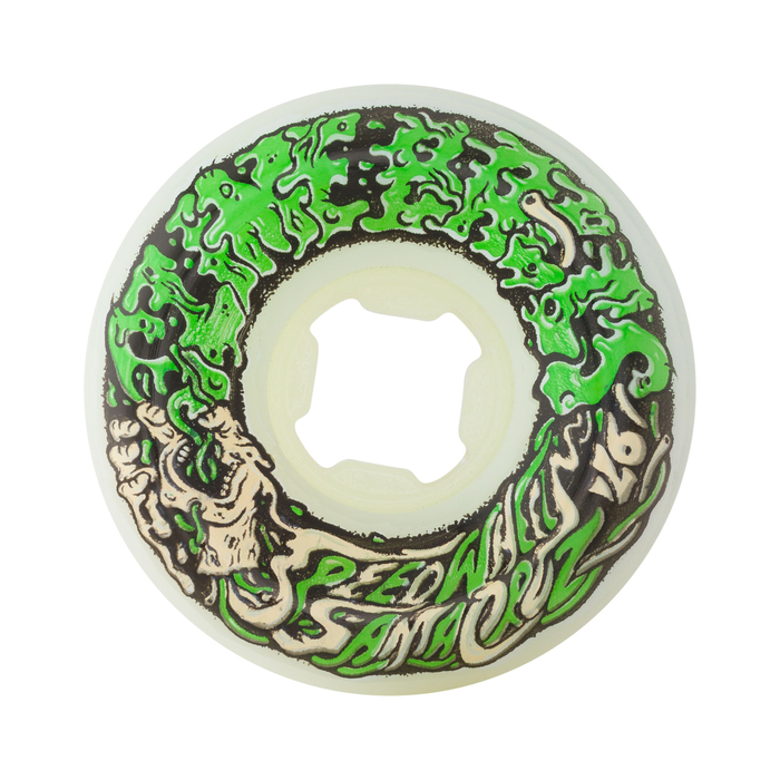 SANTA CRUZ SLIME BALLS WHEELS (JEU DE 4) 54MM VOMIT II WHITE GREEN 97A