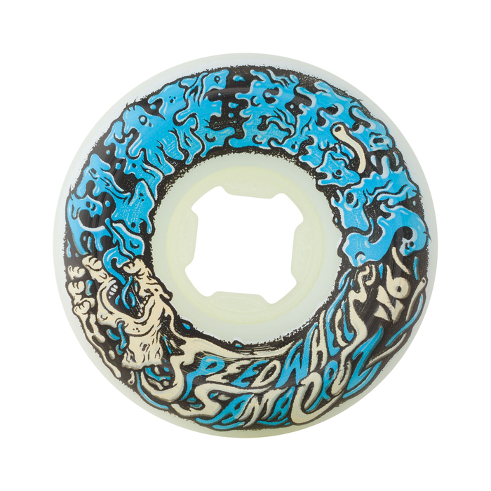 SANTA CRUZ SLIME BALLS WHEELS (JEU DE 4) 53MM VOMIT II WHITE BLUE 97A