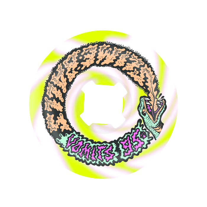 SANTA CRUZ SLIME BALLS WHEELS (JEU DE 4) 60MM SNAKE VOMITS GRN SWRL 95A