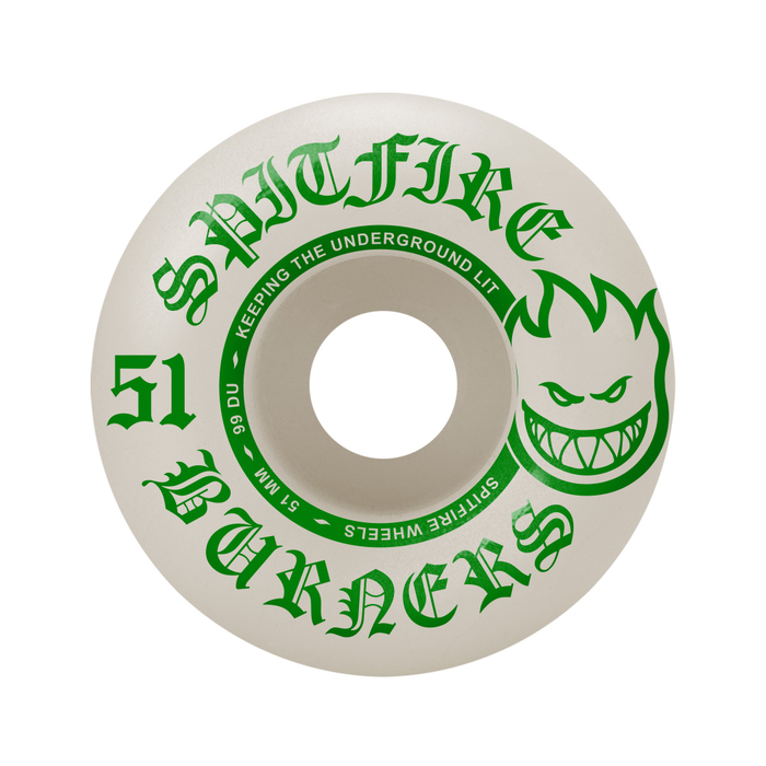 SPITFIRE SPITFIRE WHEELS (JEU DE 4) 51MM BURNER 99DU GREEN