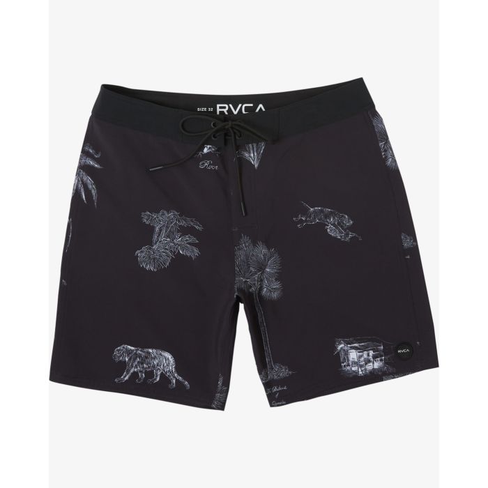 RVCA VA PIGMENT TRUNK SHORT DE BAIN black white