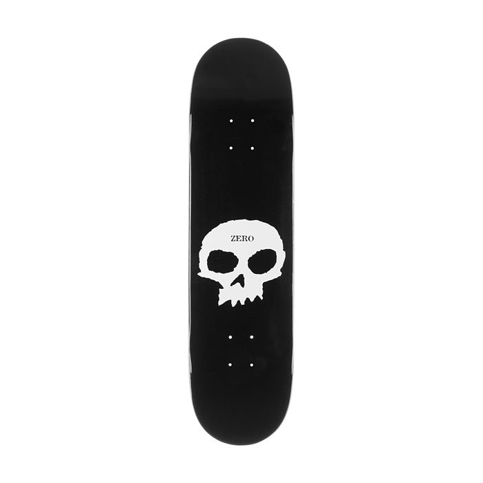 ZERO ZERO DECK SINGLE SKULL BLACK WHITE 7.75 X 29.25 WB 13.88