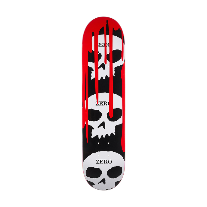 ZERO ZERO DECK 3 SKULL BLOOD BLACK WHITE RED 8.0 X 31.6 WB 14