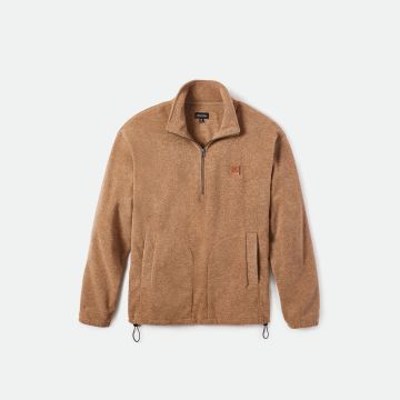 BETA HALF ZIP MOCK NECK oatmeal