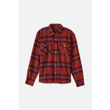 BOWERY FLANNEL LS barn red flint blue dark burgundy