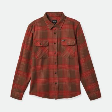 BOWERY LS FLANNEL barn red bison