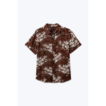 BRIXTON CHARTER SLUB SHIRT sepia umbrella scene