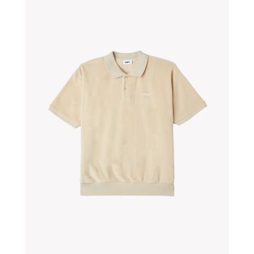 OBEY DENTON TERRY CLOTH POLO oyster grey