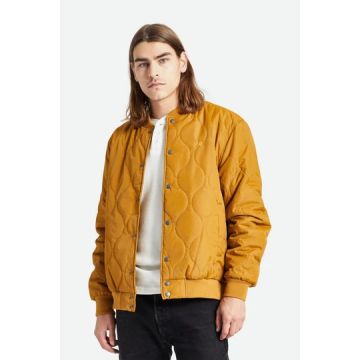 BRIXTON DILLINGER QUILTED TED BOMBER JACKET golden brown
