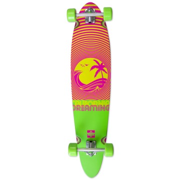 DUSTERS DUSTERS COMPLETE LONGBOARD 40 CALIFORNIA DEAMING NEON GREEN