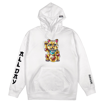 GOLDEN CAT HOOD white