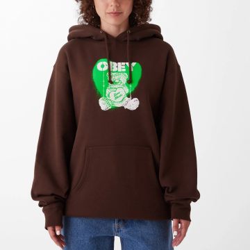 OBEY LOVE HURTS 2 HOOD brown