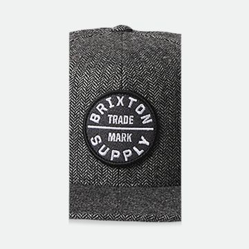 BRIXTON OATH 3 SNAPBACK CAP black grey herringbone