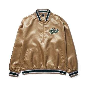 POP FLY SATIN BASEBALL JACKET tan