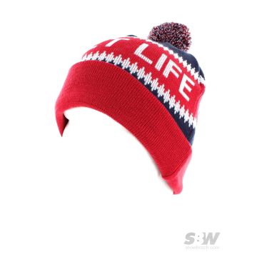 FLAKE STOCKING BEANIE red navy