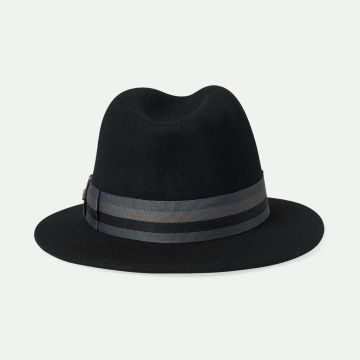 BRIXTON ROMA FEDORA black grey charcoal
