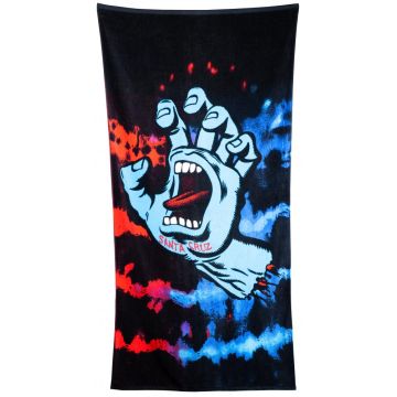 SANTA CRUZ SCREAMING HAND TIEDYE TOWEL red blue