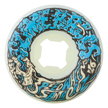SANTA CRUZ SLIME BALLS WHEELS (JEU DE 4) 53MM VOMIT II WHITE BLUE 97A