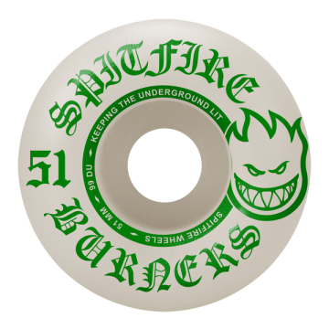 SPITFIRE SPITFIRE WHEELS (JEU DE 4) 51MM BURNER 99DU GREEN