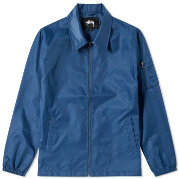 STUSSY FLIGHT SATIN COACH JACKET navy