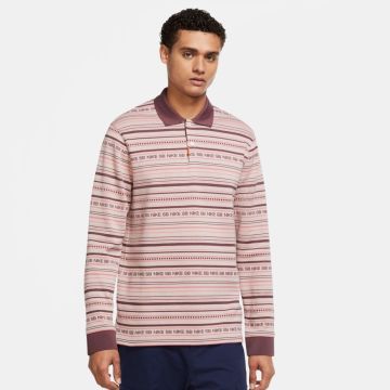 NIKE SB THE NIKE POLO SB DF JACQUARD LS pink oxford dark wine pink salt